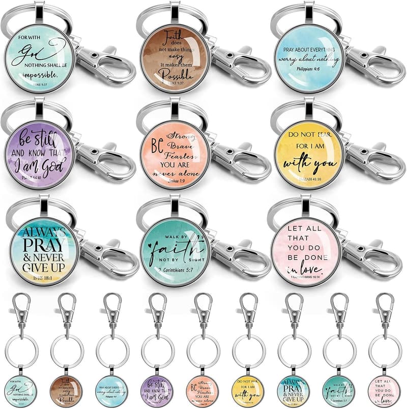Inspirational Bible Verse Keychains for Men and Women