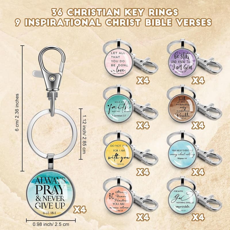 Inspirational Bible Verse Keychains for Men and Women