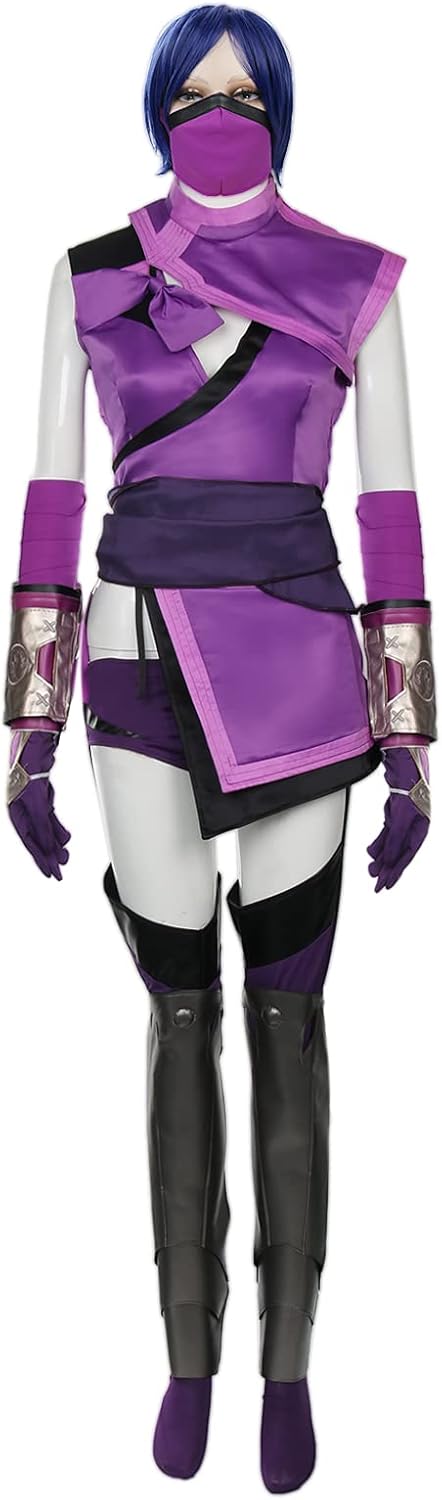 Mileena MK11 Cosplay Bodysuit for Women - Purple Halloween Costume