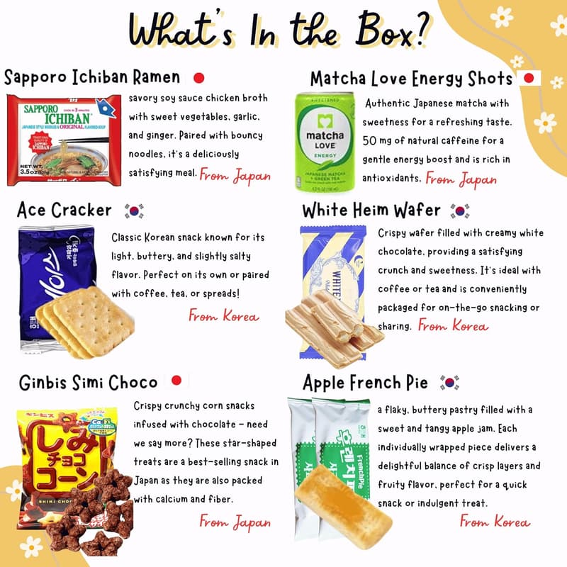 Asian Snack Mystery Box - 40 Count Gift for Friends & Family