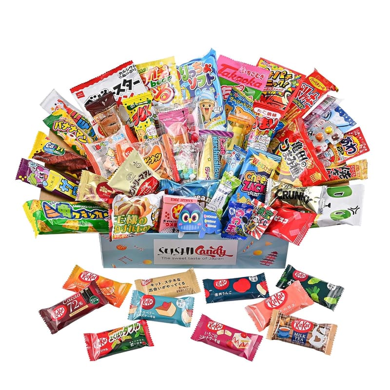 Japanese Snack & Candy Gift Box: 50 Treats, Including 10 KitKats