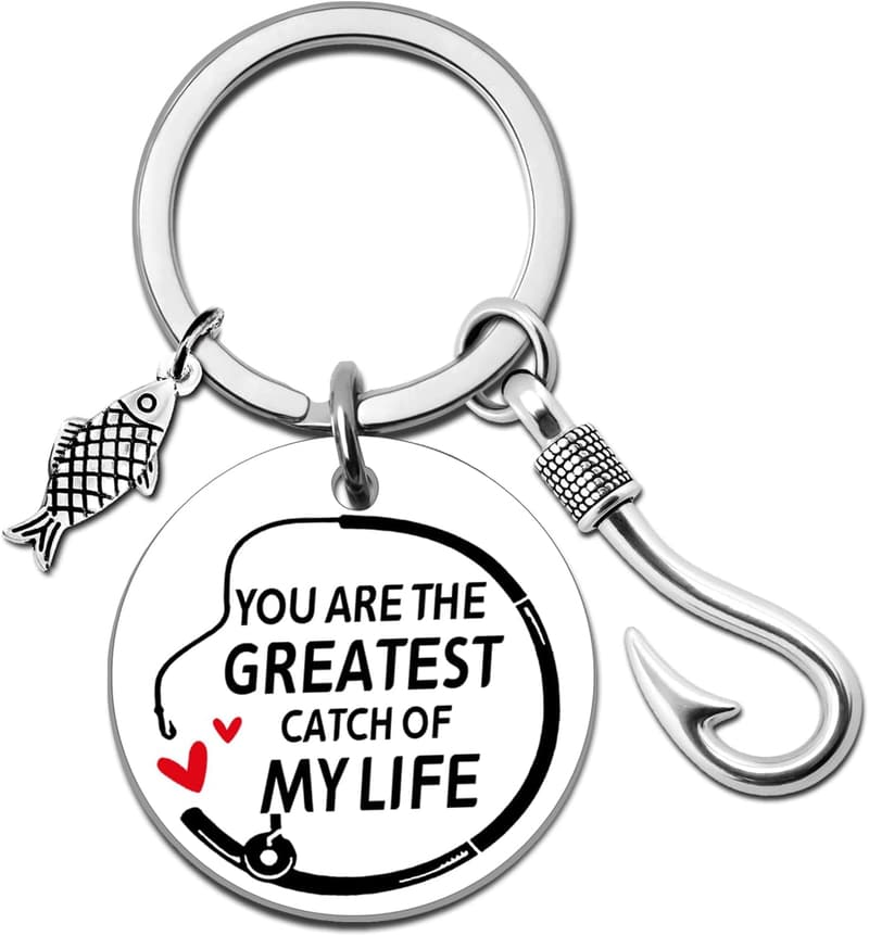 Fishing Keychain Gift for Men - Personalized Lure Hook Design