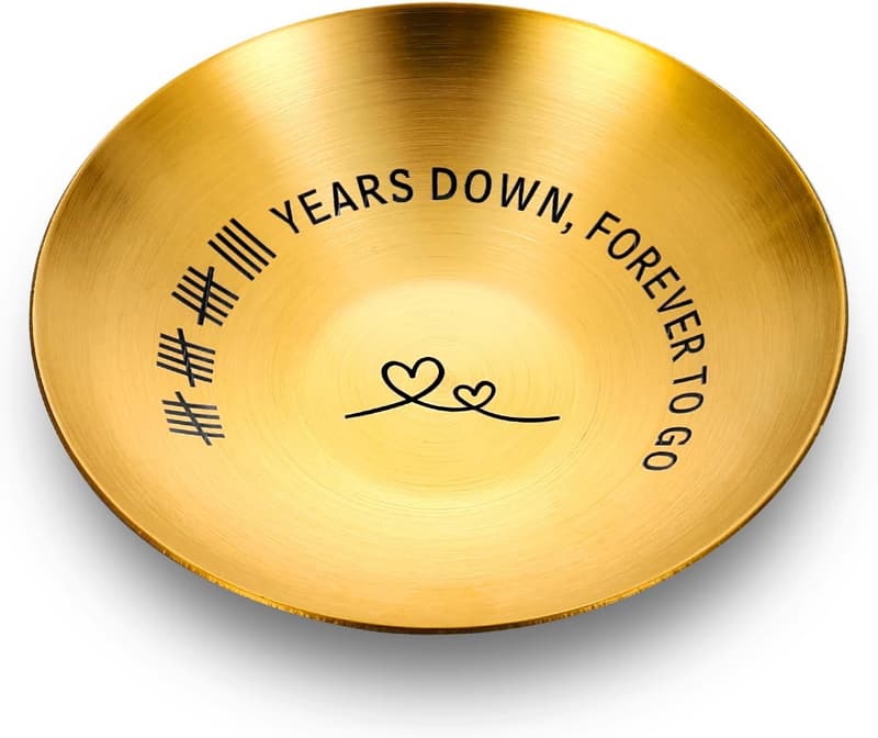 19th Anniversary Bronze Ring Holder Dish for Couples