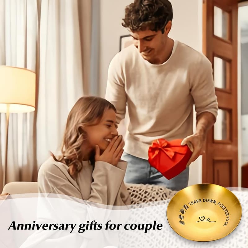 19th Anniversary Bronze Ring Holder Dish for Couples