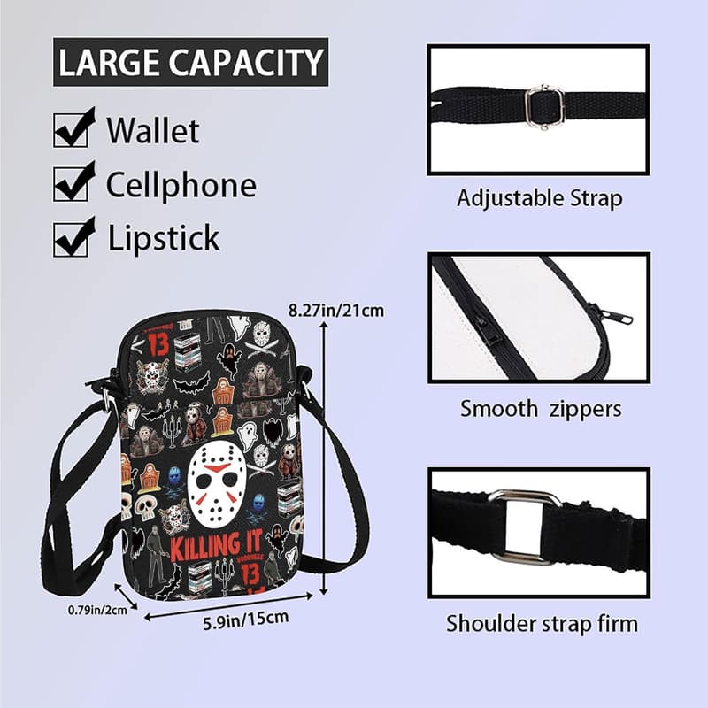 Horror Movie Lover Crossbody Bag for Movie Nights
