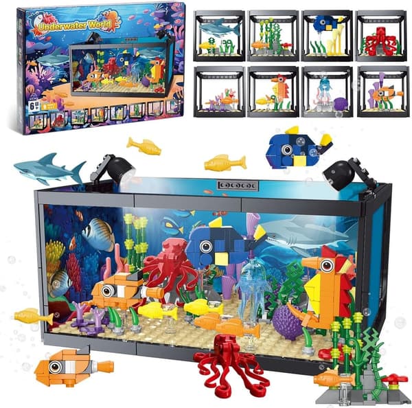 Marine Aquarium Building Set with LED Light - Gift for Kids 6+