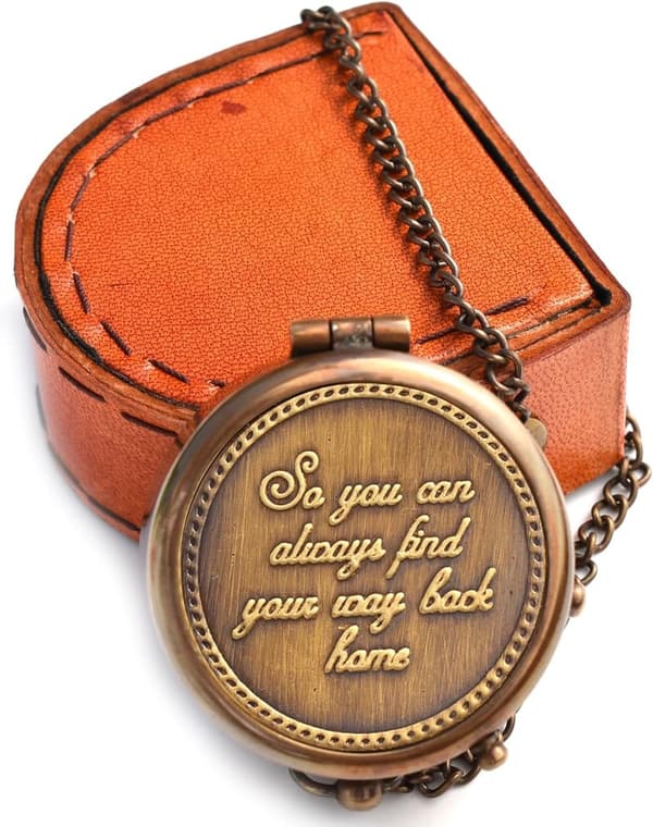 50th Wedding Anniversary Engraved Compass Gift for Couples