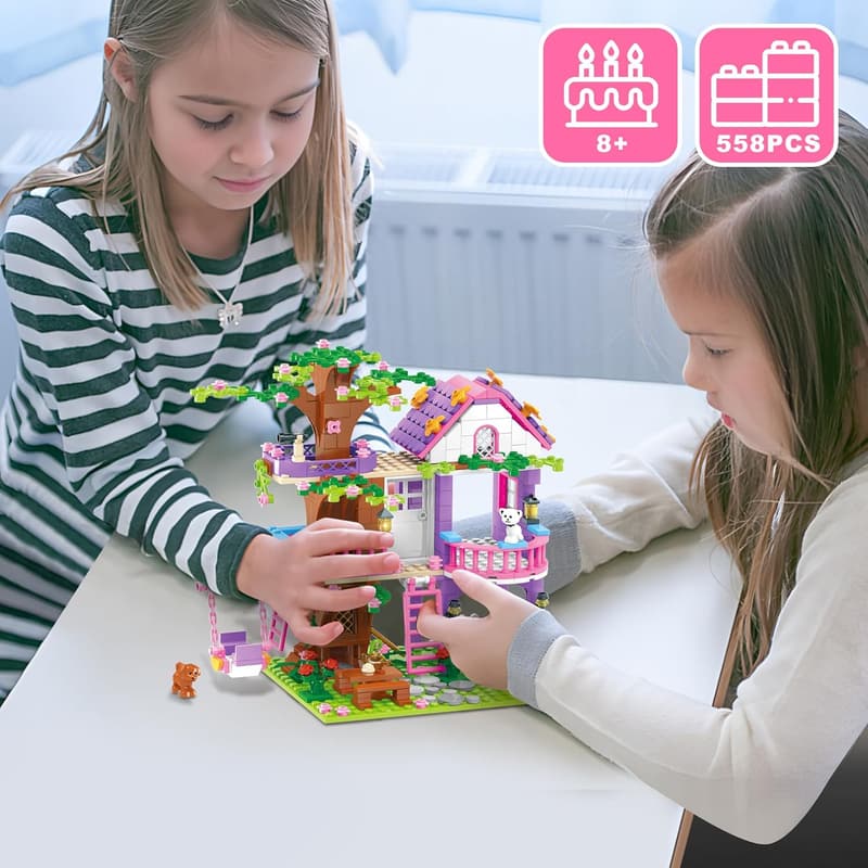 Treehouse Building Set for Kids - 558PCS STEAM Construction Toys