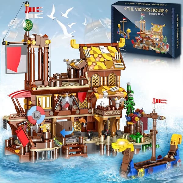 Viking Pirate Ship Building Blocks Set – 1039 Pcs for Ages 12+