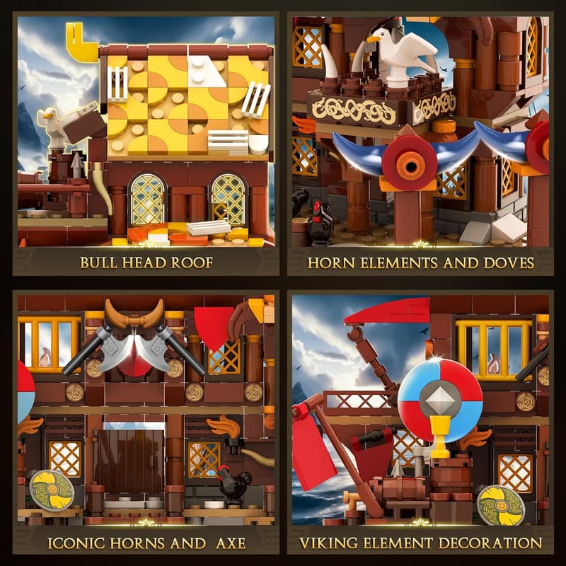 Viking Pirate Ship Building Blocks Set – 1039 Pcs for Ages 12+