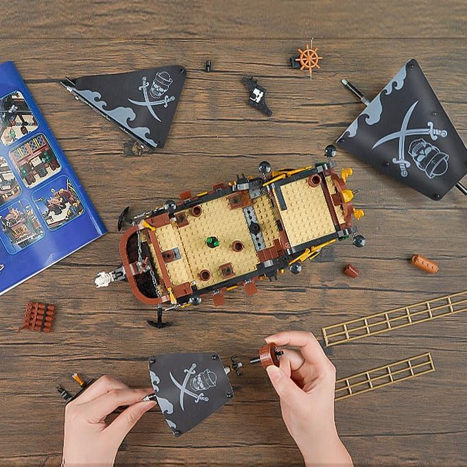 Pirate Ship Building Set for Kids & Collectors (1328 Pieces)