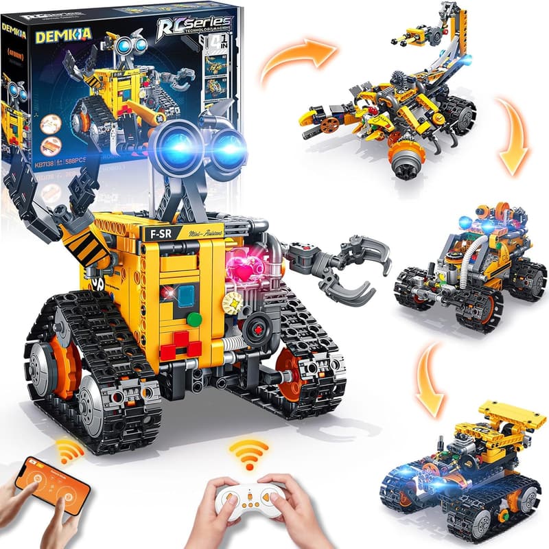 STEM Robotics Kit for Kids & Adults, Rechargeable 4-in-1