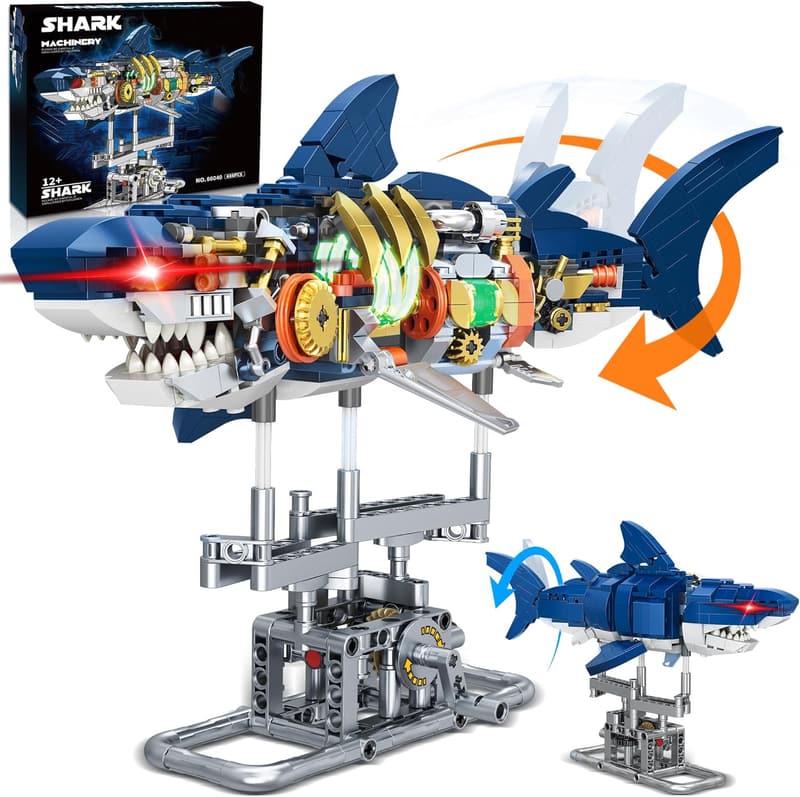 Shark Building Block Set - 666Pcs STEM Toy for Ocean Lovers
