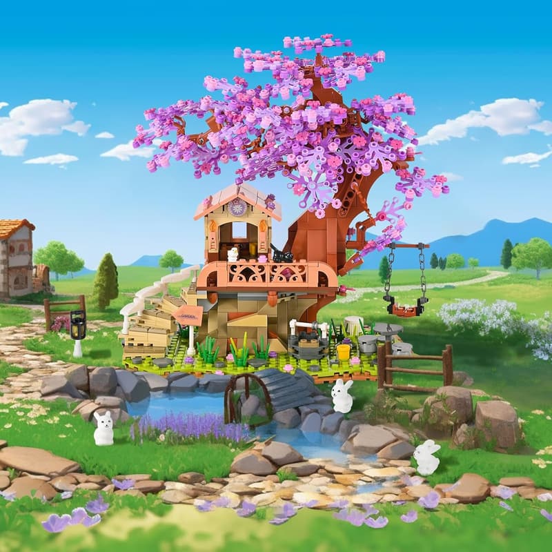 Easter Gift: Cherry Blossom Garden Building Set with LED Light