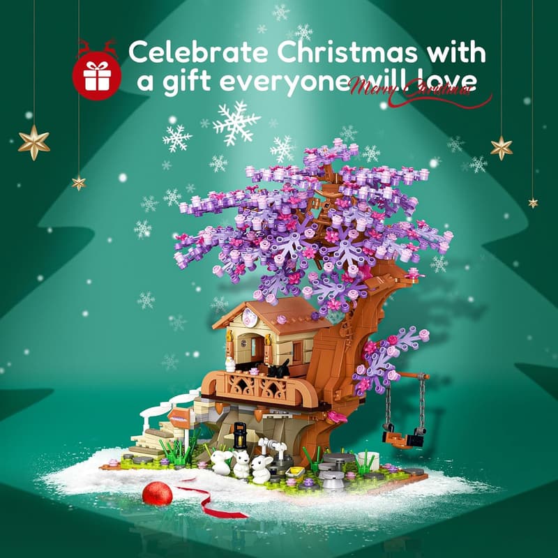Easter Gift: Cherry Blossom Garden Building Set with LED Light