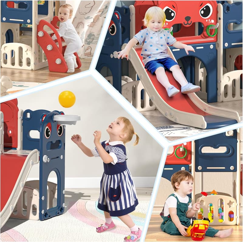 Toddler Slide Playset - 9-in-1 Climber for Ages 1-6