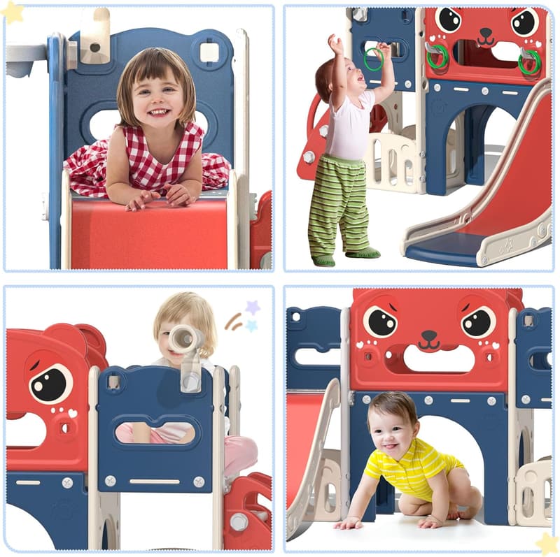 Toddler Slide Playset - 9-in-1 Climber for Ages 1-6
