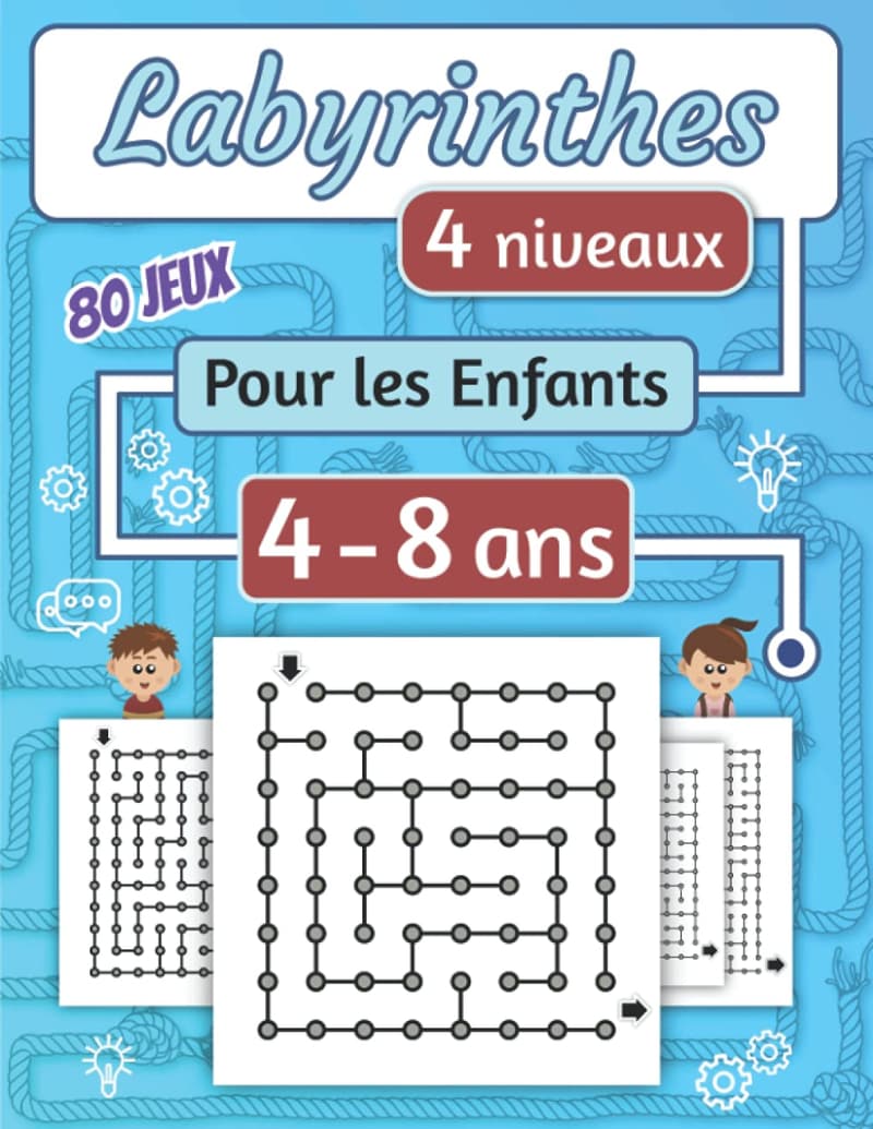 Children's Maze Activity Book for Ages 4-8 - 4 Levels