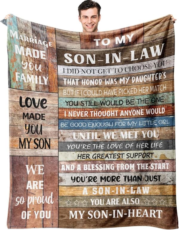 Son-in-Law Gift Blanket – 60x50 Inch for Father's Day/Birthday