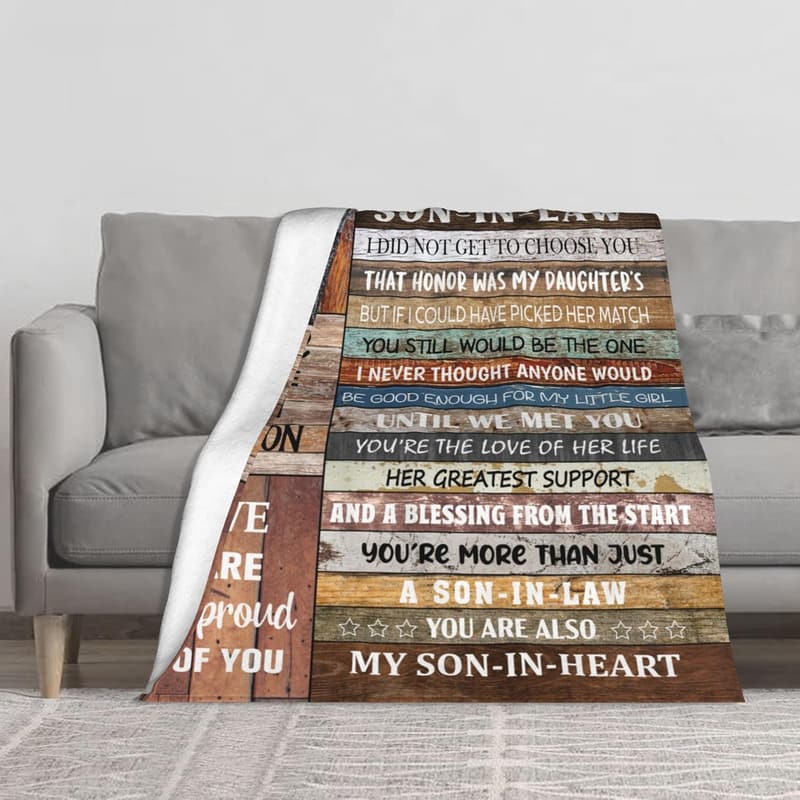 Son-in-Law Gift Blanket – 60x50 Inch for Father's Day/Birthday