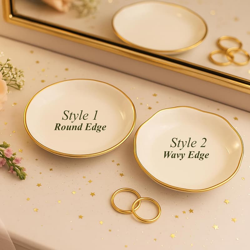 Mother's Day Personalized Birth Flower Ring Dish - Custom Jewelry Tray for Mom