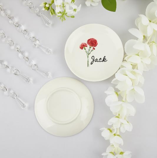 Personalized Birth Month Flower Jewelry Dish for Friends