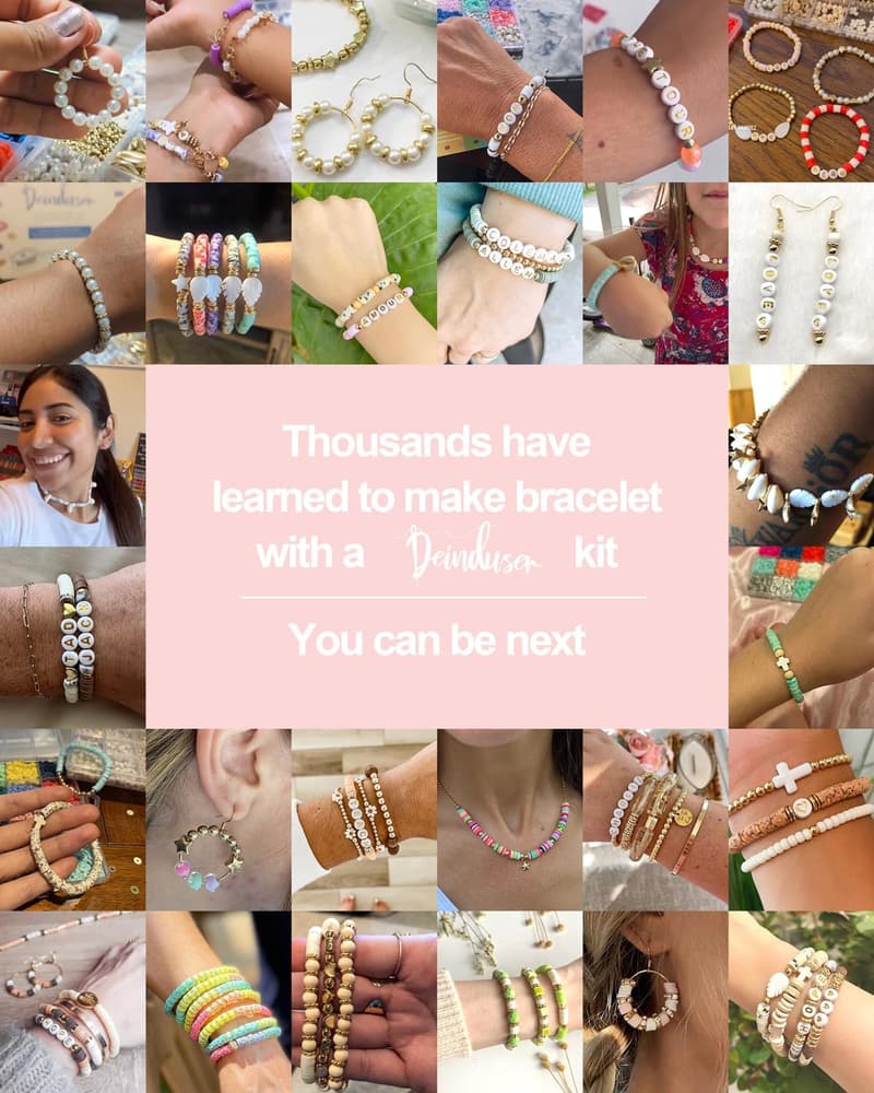 Clay Bead Bracelet Making Kit with 7200 Pcs in 24 Colors