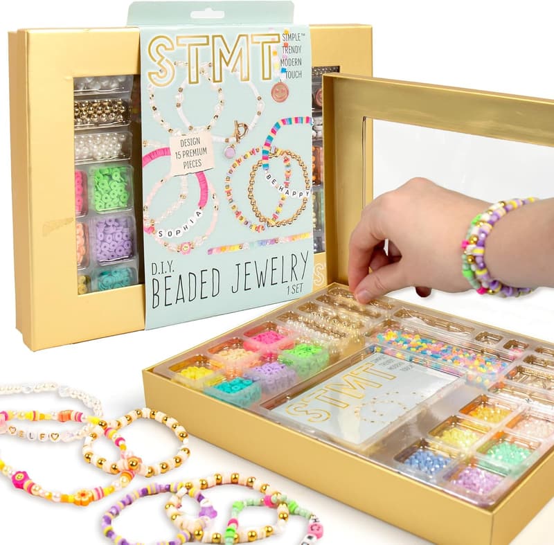 DIY Beaded Jewelry Kit for Teen Girls - 15 Premium Pieces