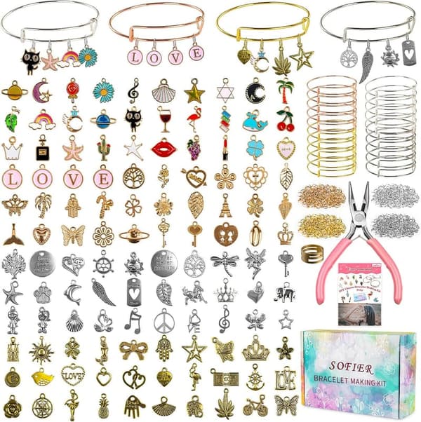 DIY Bangle Bracelet Making Kit with 542pcs for Teens & Adults
