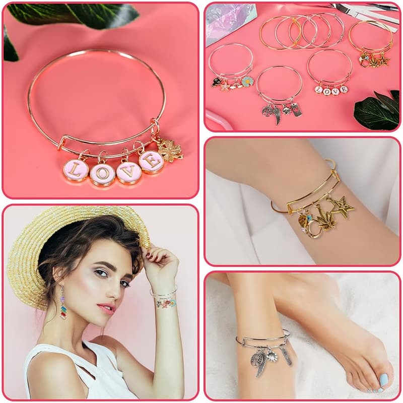 DIY Bangle Bracelet Making Kit with 542pcs for Teens & Adults