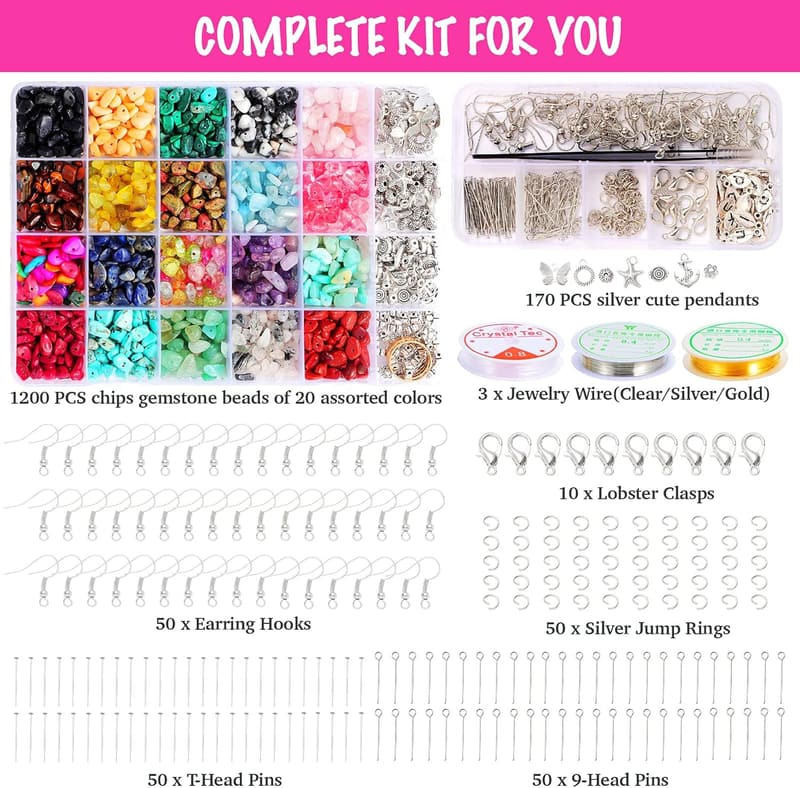 Jewelry Making Supplies Kit - 1587 PCS Beads & Tools