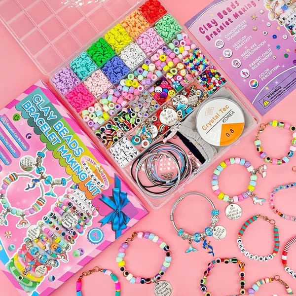Girls' Bracelet Making Kit - 3400pcs Unicorn/Mermaid Charms