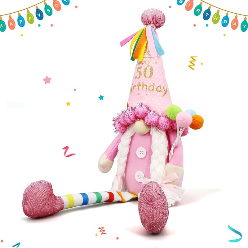 Funny Gnome Birthday Gift for Women – 50th Birthday Decor