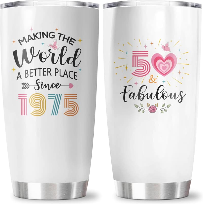 50th Birthday Tumbler for Women - 20 oz Gift