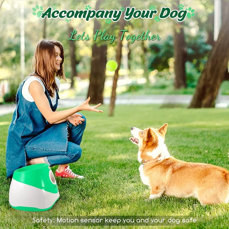 Automatic Dog Ball Launcher with 10-30 FT Range - USB Rechargeable