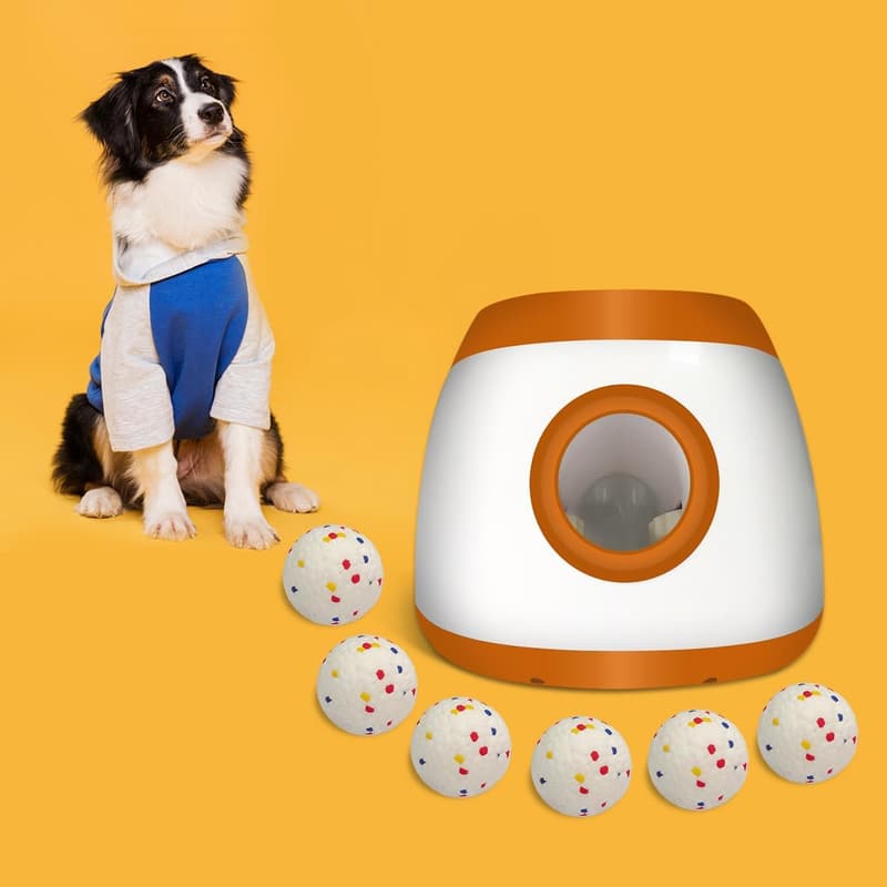 Large Remote-Controlled Dog Ball Launcher with 6 Durable Balls