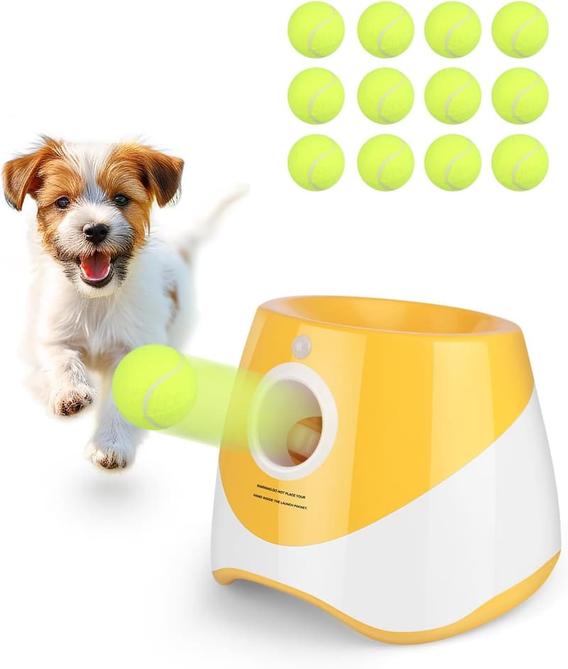 Automatic Dog Ball Launcher - Interactive Thrower for Small & Medium Dogs