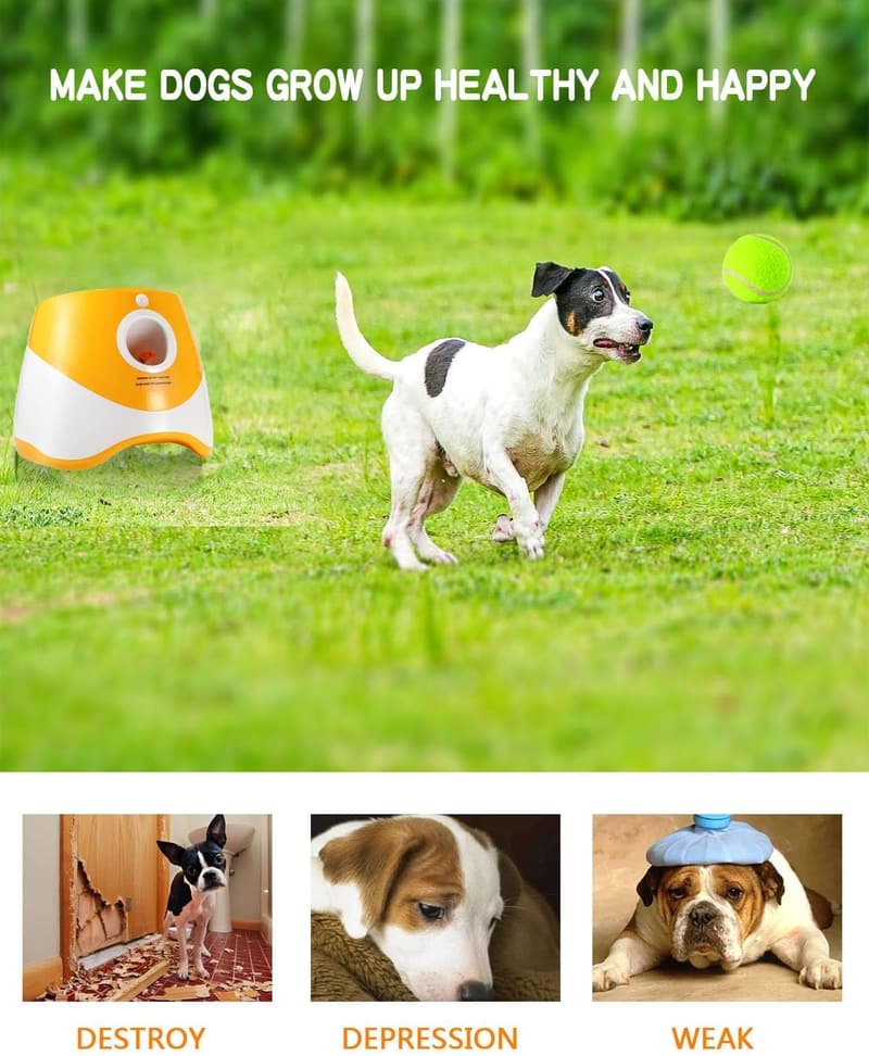 Automatic Dog Ball Launcher - Interactive Thrower for Small & Medium Dogs