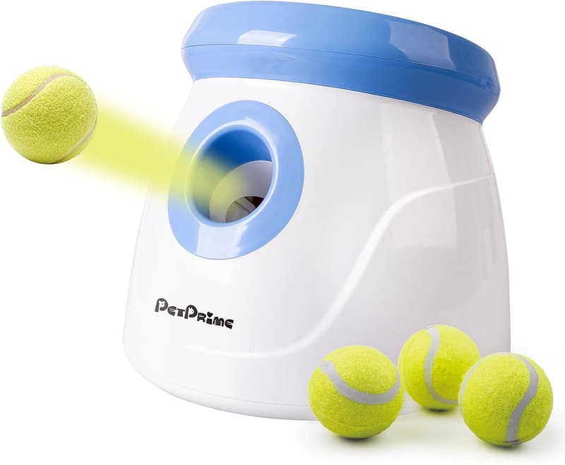 Automatic Dog Ball Launcher for Small & Medium Dogs with 3 Tennis Balls