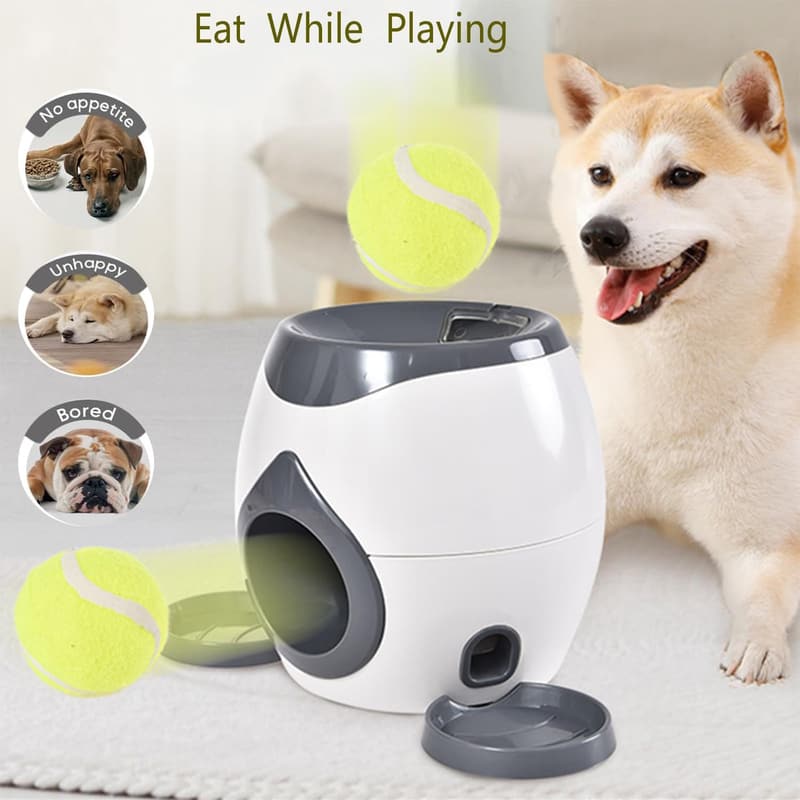 Automatic Dog Ball Thrower for Small to Medium Dogs (Grey)