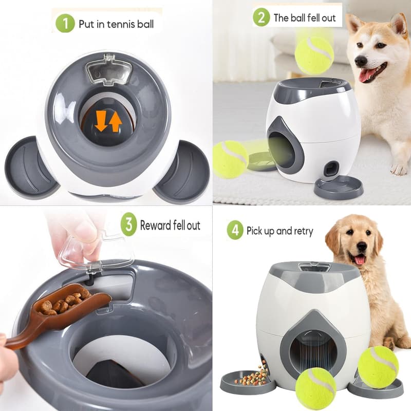 Automatic Dog Ball Thrower for Small to Medium Dogs (Grey)