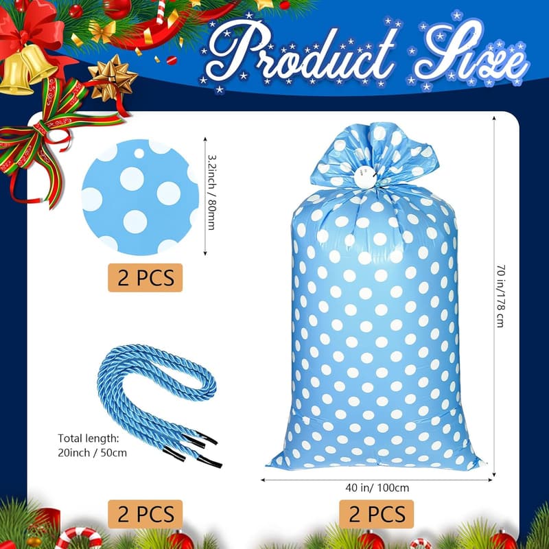 Extra Large Jumbo Bike Gift Bags - 2 Pcs for Christmas & Birthdays