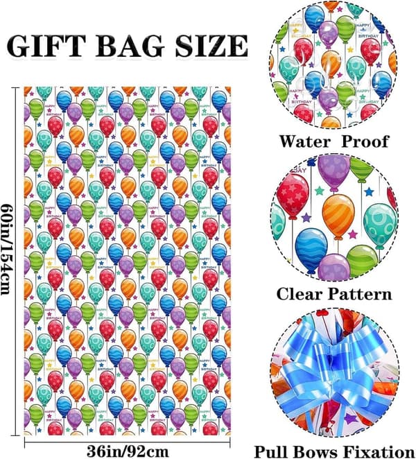 Jumbo Birthday Gift Bag with Bow - 60
