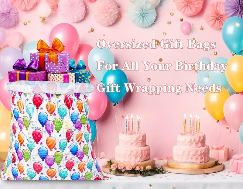 Jumbo Birthday Gift Bag with Bow - 60