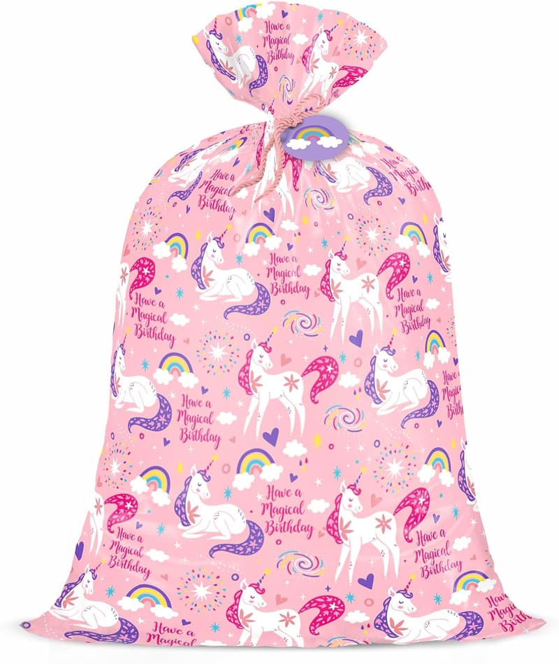 Extra Large Pink Unicorn Birthday Gift Bag - 56