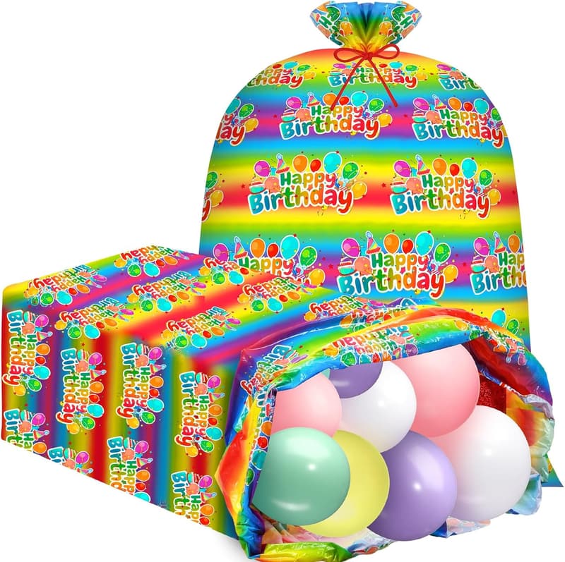 Rainbow Jumbo Bike Gift Bags - Extra Large for Birthdays