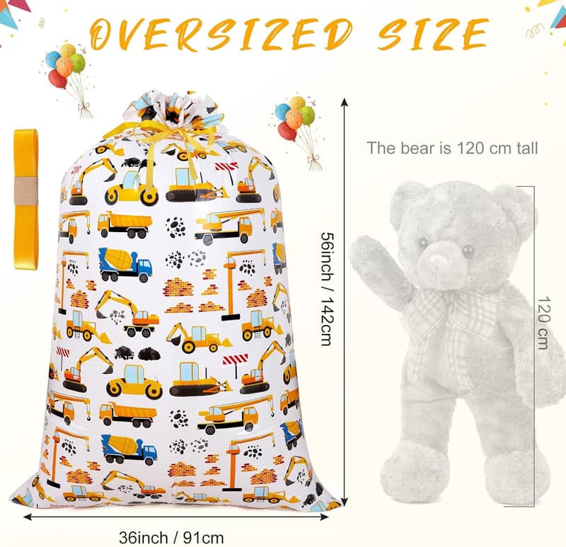Jumbo Children's Excavator Gift Bag for Birthdays, 56