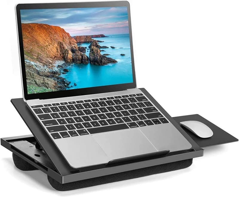 Adjustable Lap Desk with Dual Cushions & Detachable Mouse Pad