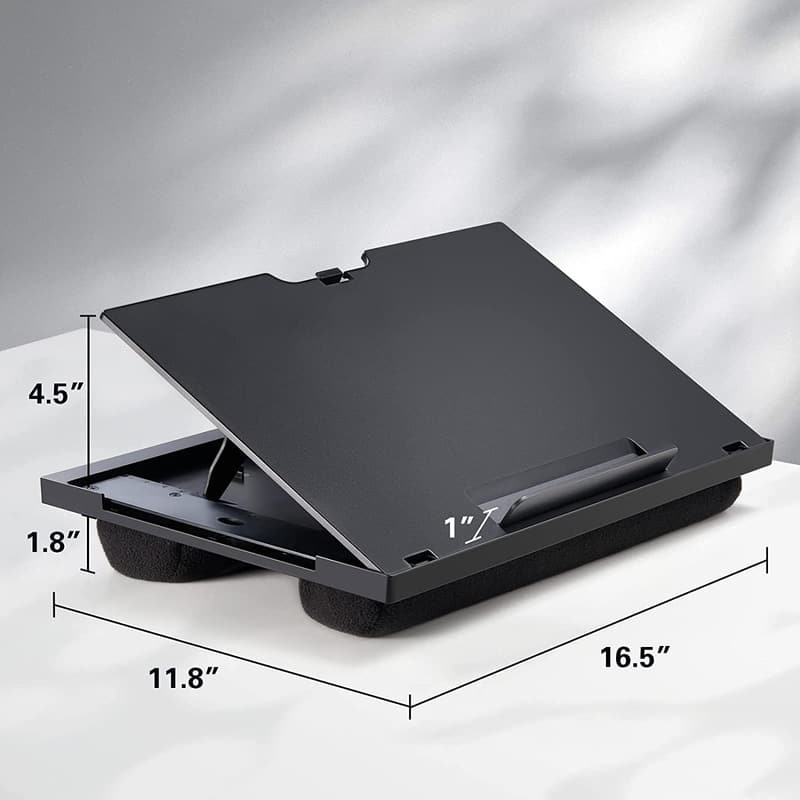 Adjustable Lap Desk with Dual Cushions & Detachable Mouse Pad