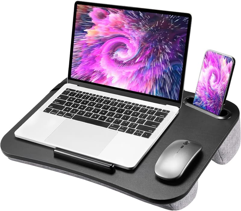 Portable Lap Desk with Cushion for Laptops up to 15.6
